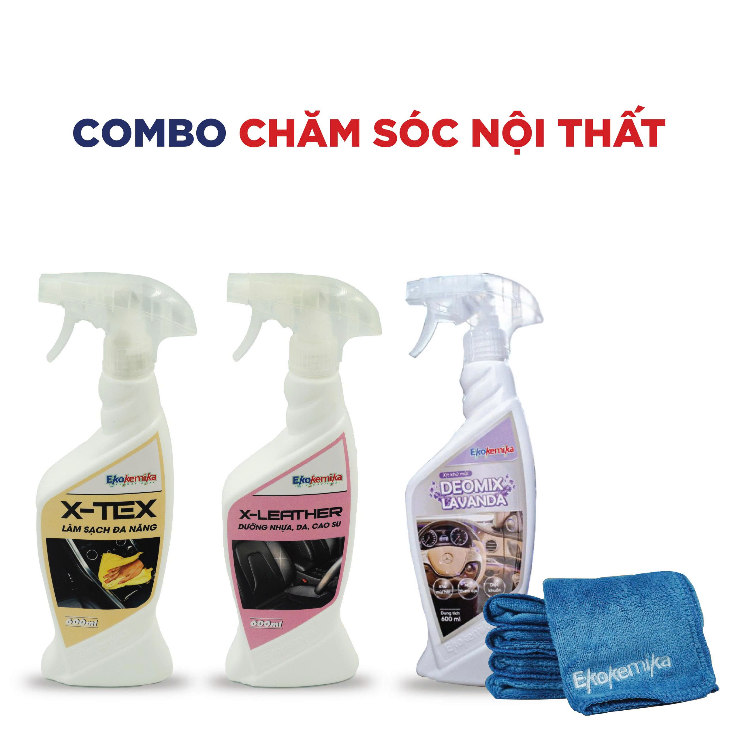 Combo chăm sóc nội thất Ekokemika – Vệ sinh, dưỡng và khử mùi nội thất