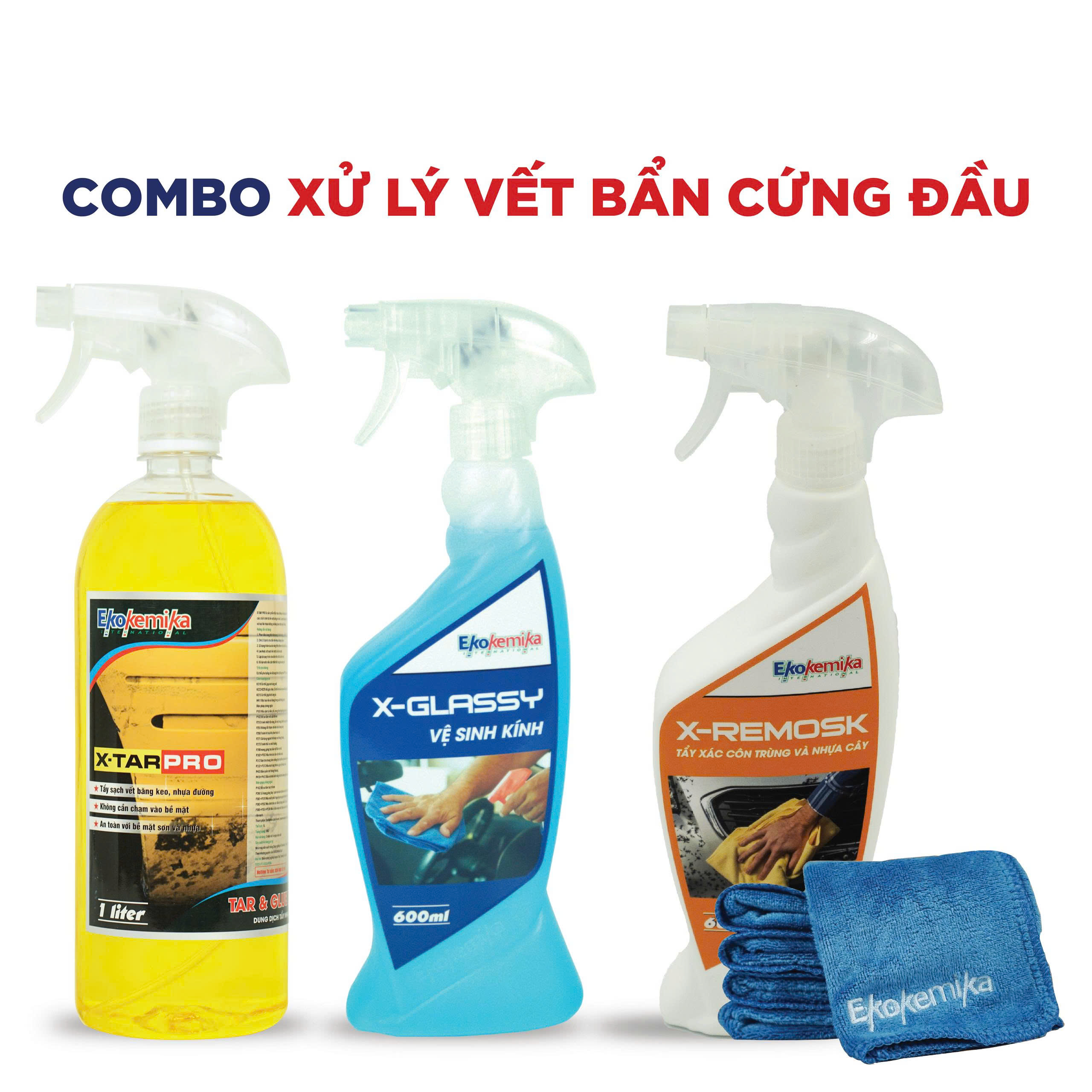 Combo xử lý vết bẩn cứng đầu Ekokemika – Tẩy nhựa đường, keo, côn trùng
