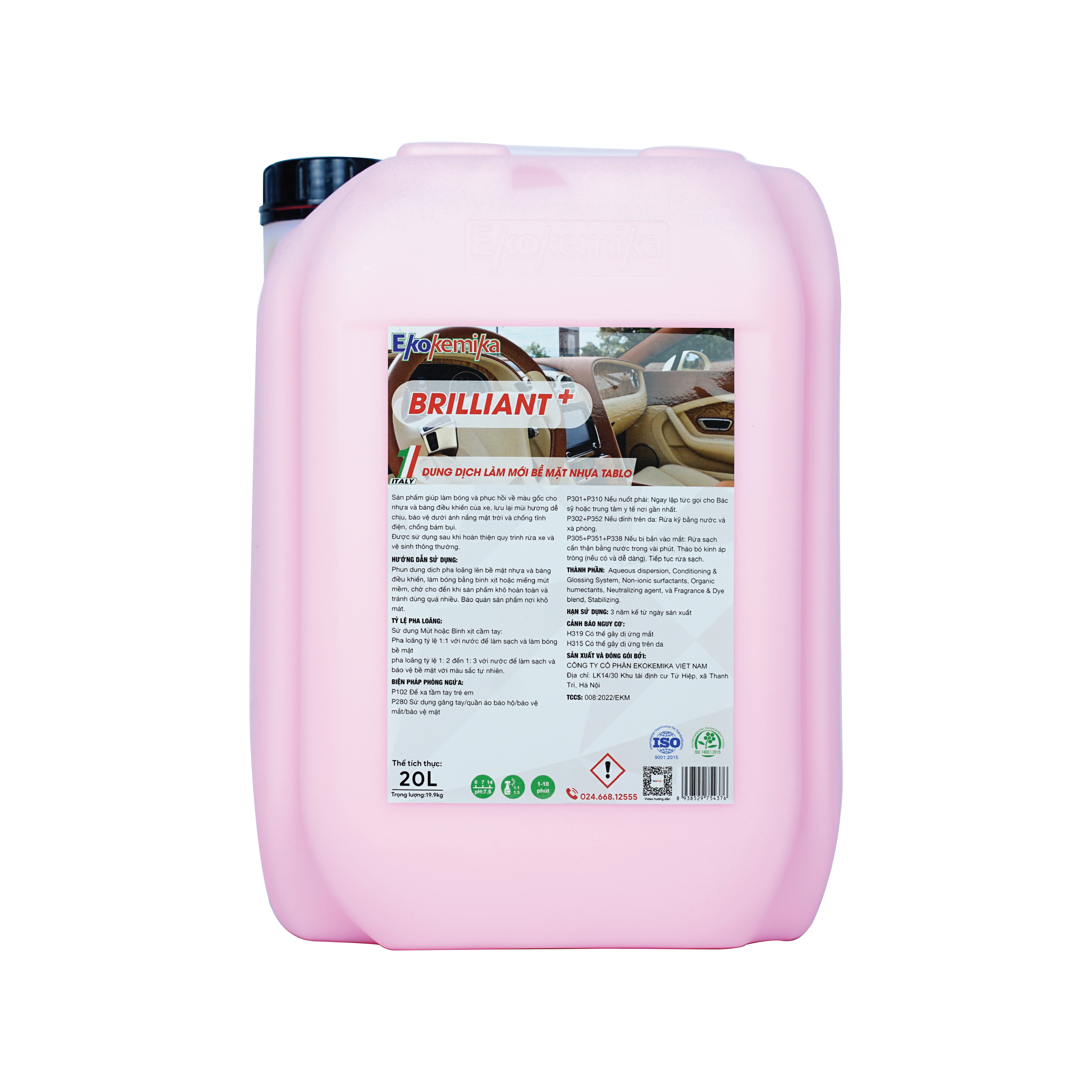 Dung dịch bảo dưỡng da, nhựa và tablo Brilliant+ | Chống bám bụi & Làm mới